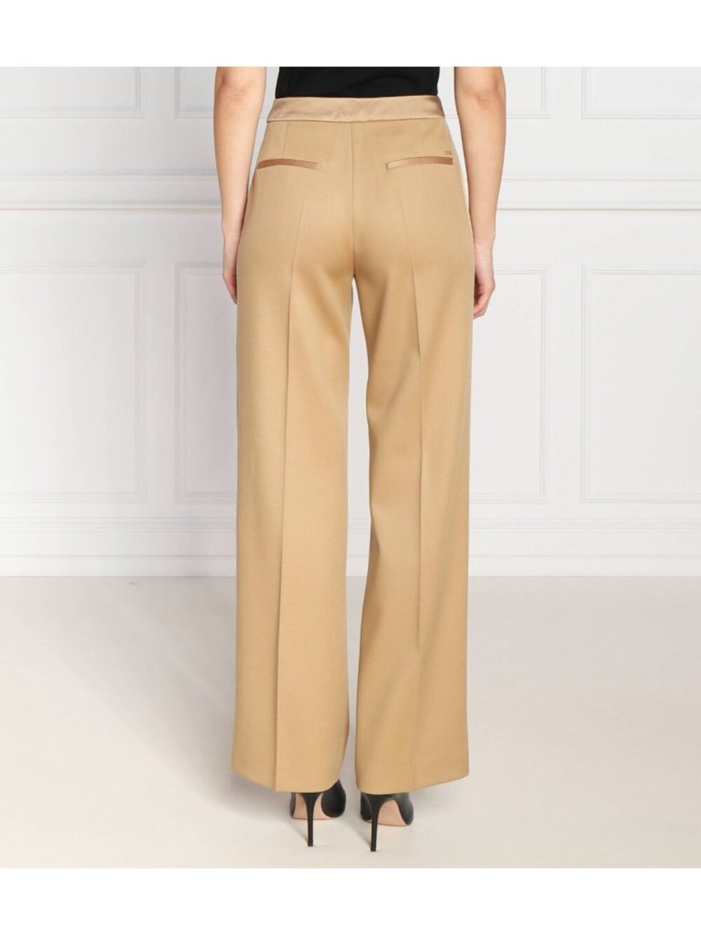 Boss Tackea Virgin Wool Tuxedo Trousers in Camel ( US 2 ) - Picture 3 of 10